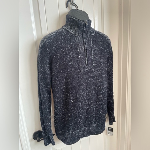 NWT Men’s X-RAY Long Sleeve Quarter Zip Knit Sweater in Navy Marble, Size Small - Picture 7 of 13